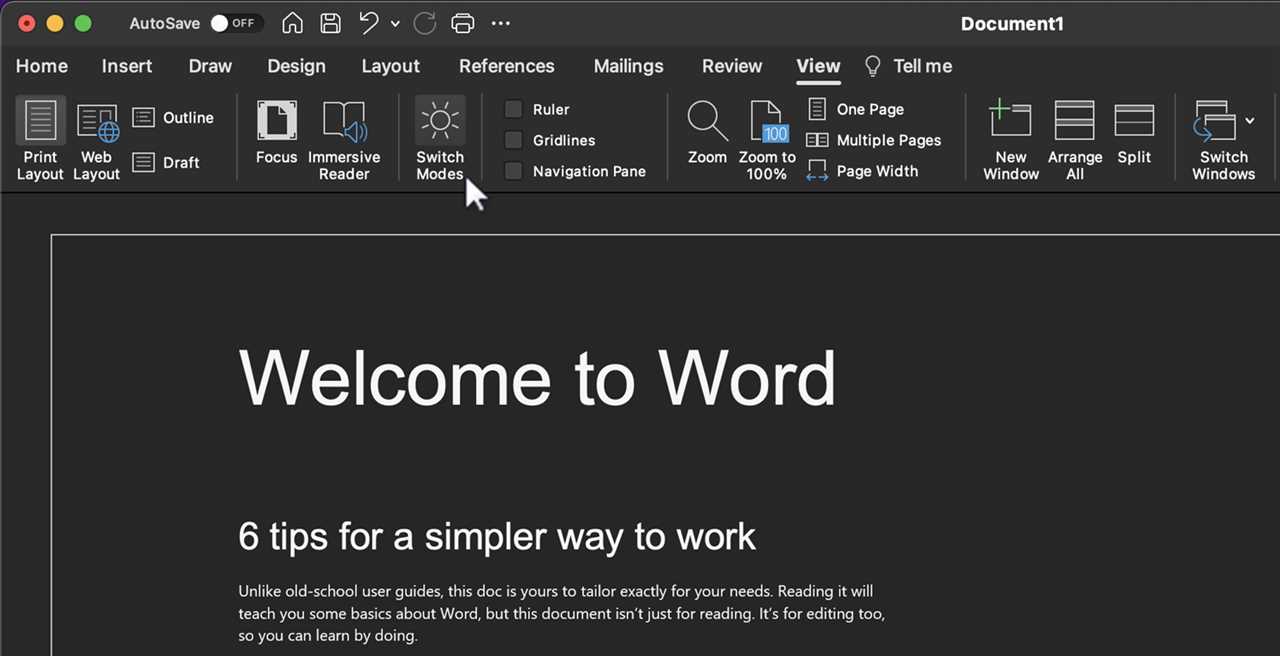 Customizing Microsoft Word for Mac