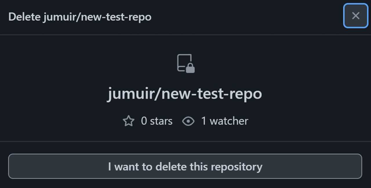 Deleting a Repository on Github
