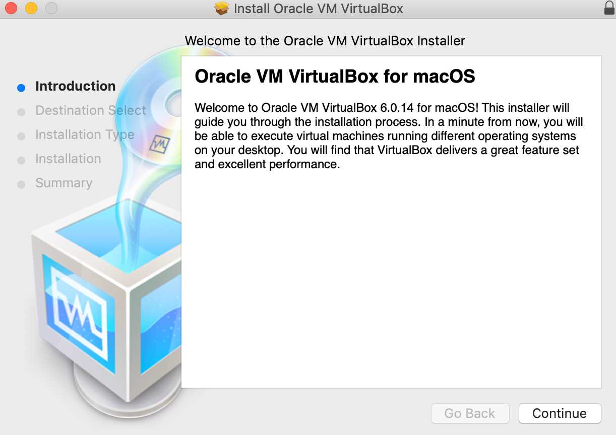 Opening VirtualBox